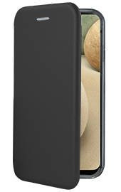   Луксозен кожен калъф тефтер ултра тънък Wallet FLEXI и стойка за Samsung Galaxy A12 A125F / Samsung Galaxy A12 A127F черен